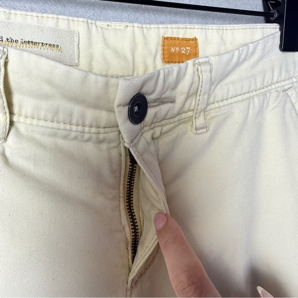 Pilcro and the Letterpress Anthropologie Women Light Yellow Stretch Pant 27 - Picture 6 of 16